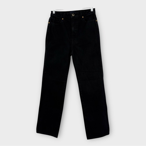 Khaite Abigail High-Rise Straight-Leg Jean in Prescott Black Womwn’s Size 26 - Picture 5 of 10